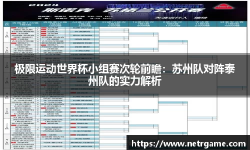 极限运动世界杯小组赛次轮前瞻：苏州队对阵泰州队的实力解析
